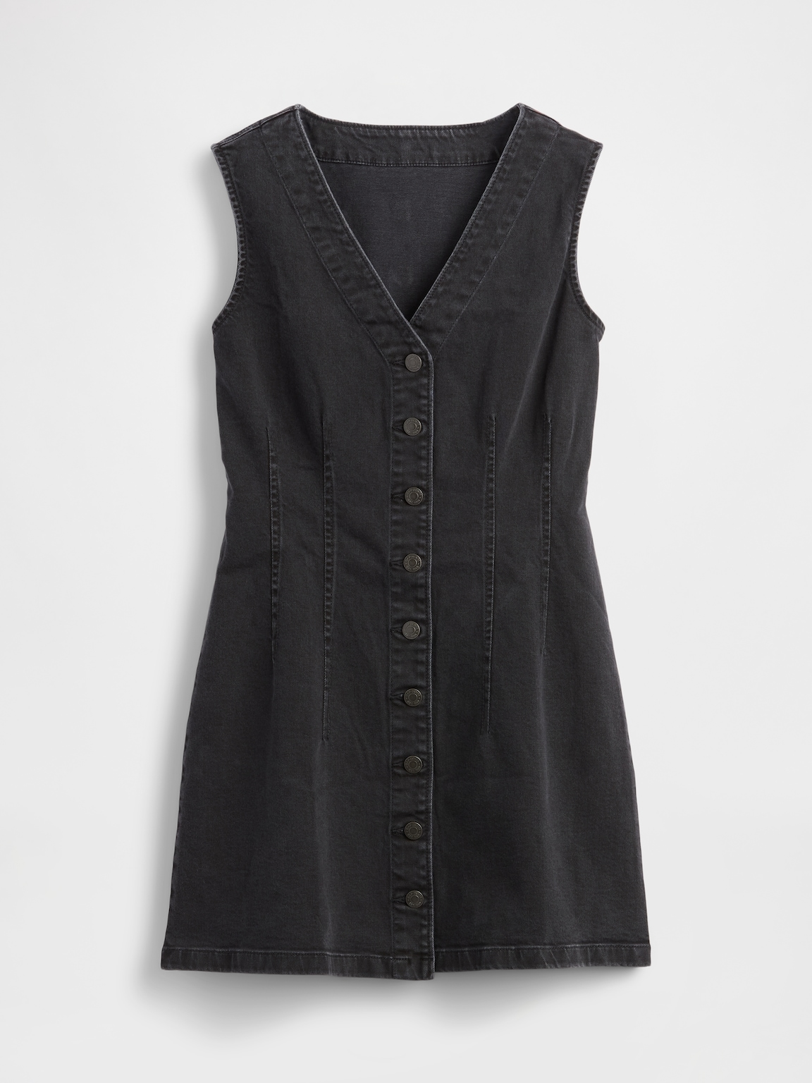 Denim V-Neck Mini Dress