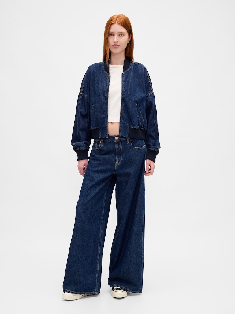 UltraSoft Denim Bomber Jacket