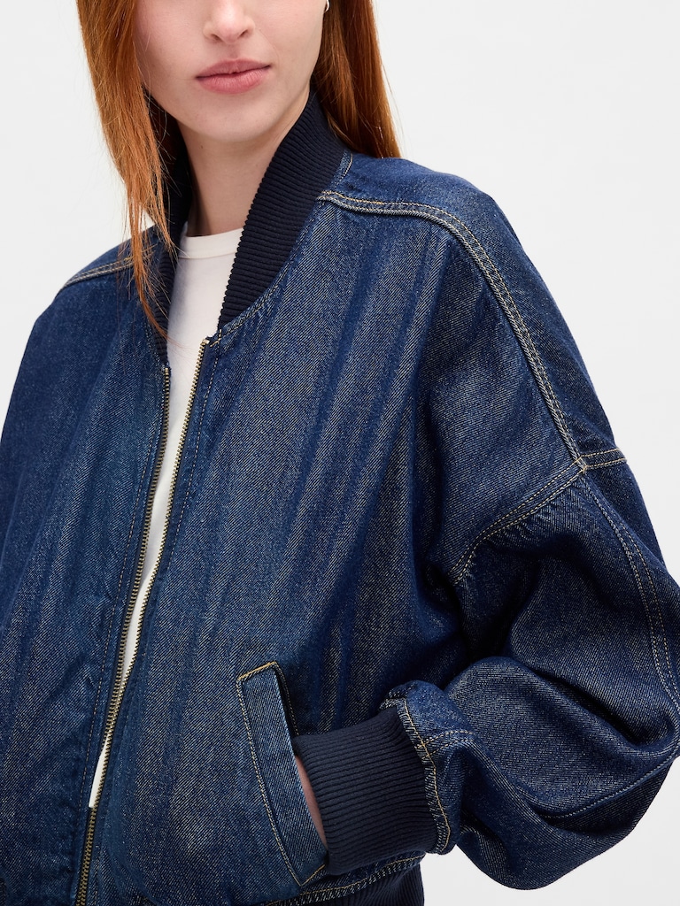 UltraSoft Denim Bomber Jacket