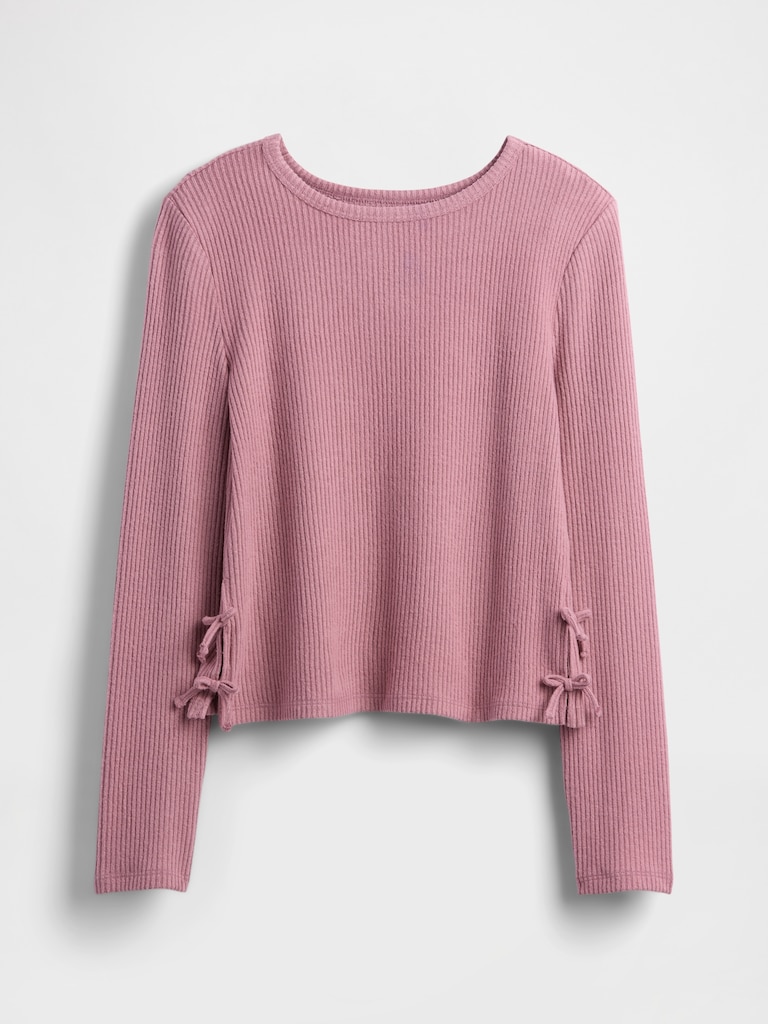 Kids Softspun Rib Side-Tie Sweater Top