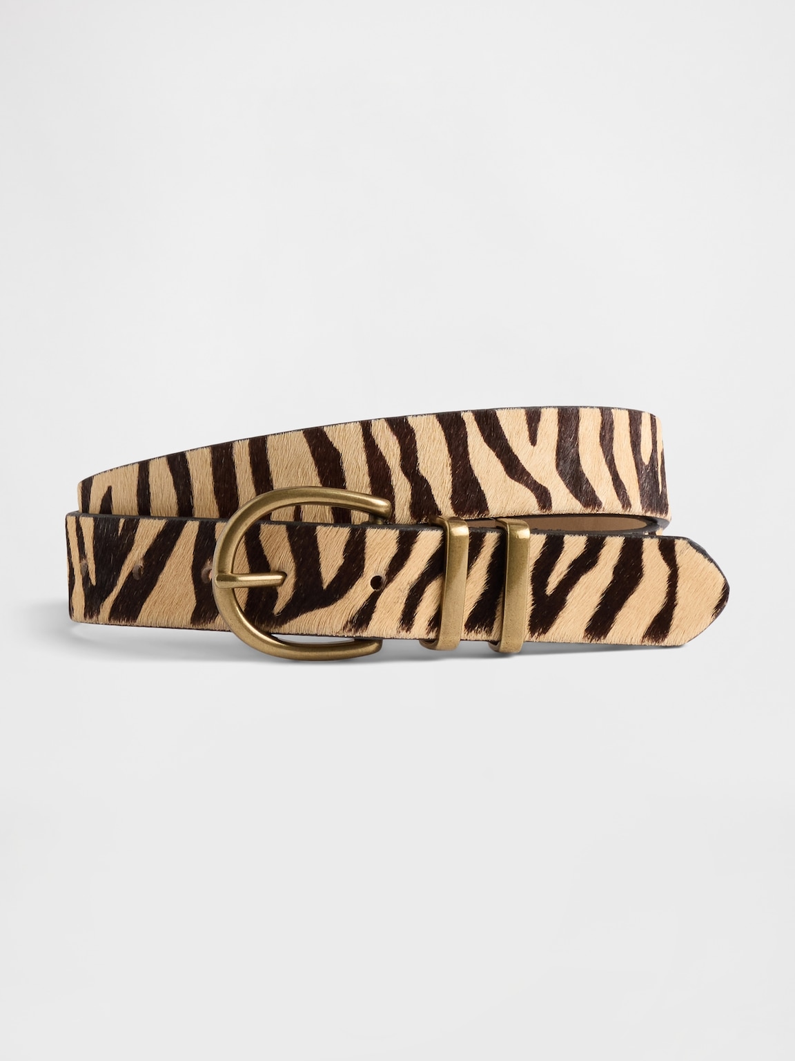 Tiger Print Calf Hair Belt