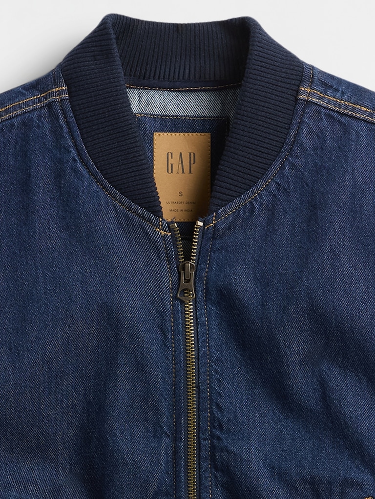 UltraSoft Denim Bomber Jacket