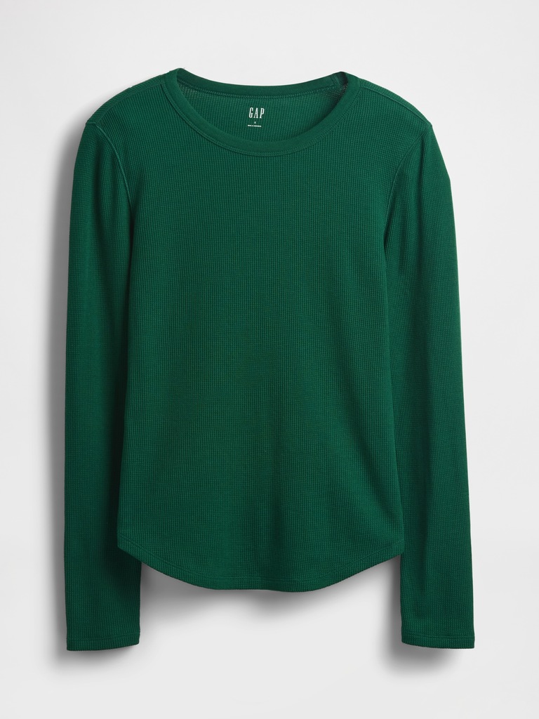 Waffle-Knit Crewneck T-Shirt