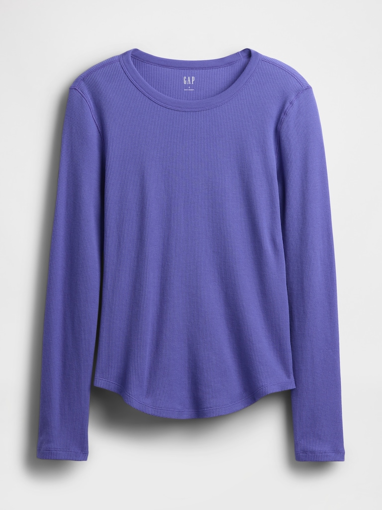 Waffle-Knit Crewneck T-Shirt