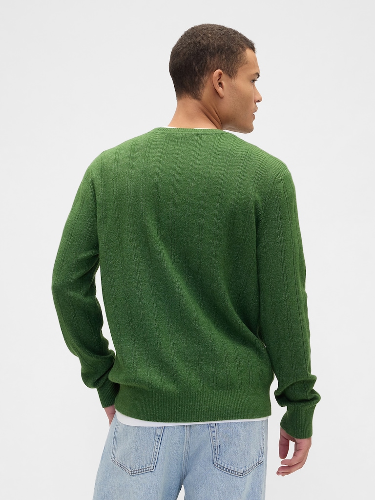 CashSoft Ribbed Crewneck Sweater