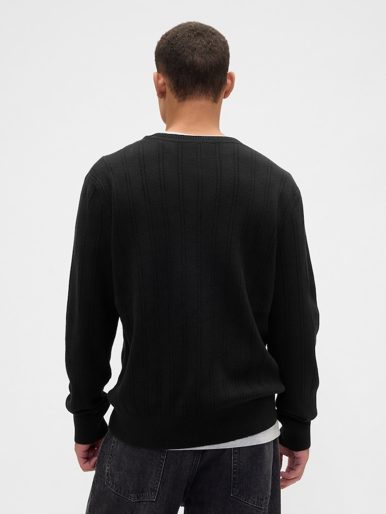 CashSoft Ribbed Crewneck Sweater
