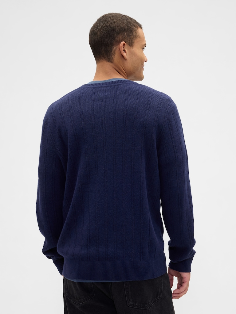 CashSoft Ribbed Crewneck Sweater