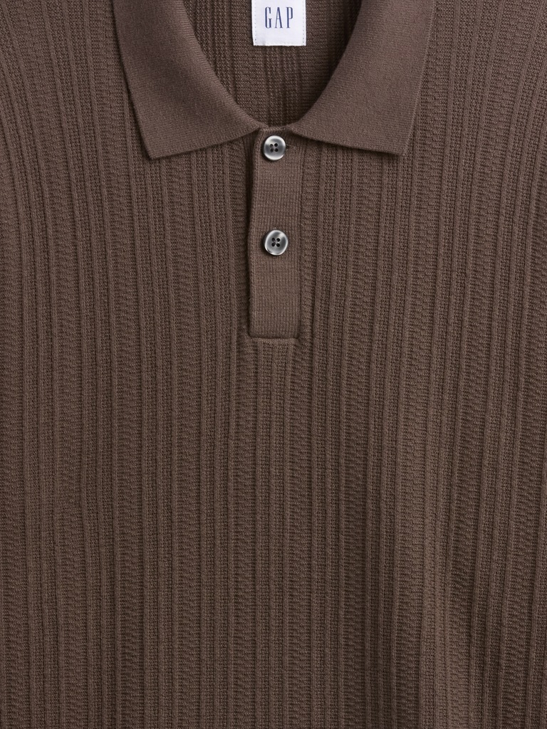 Textured Sweater Polo Shirt