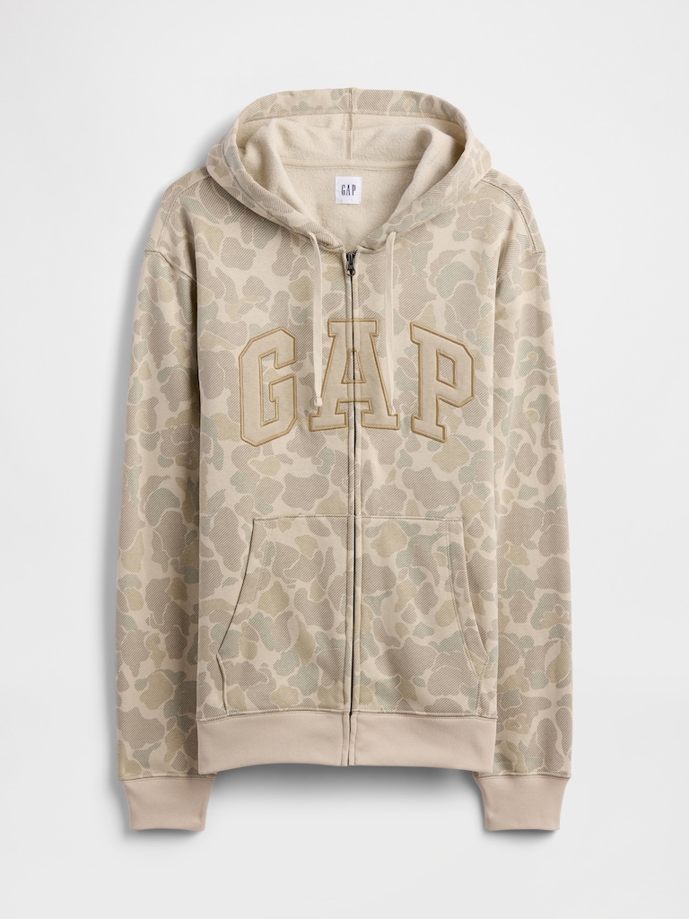 Adult Relaxed Gap Logo Print Zip Hoodie