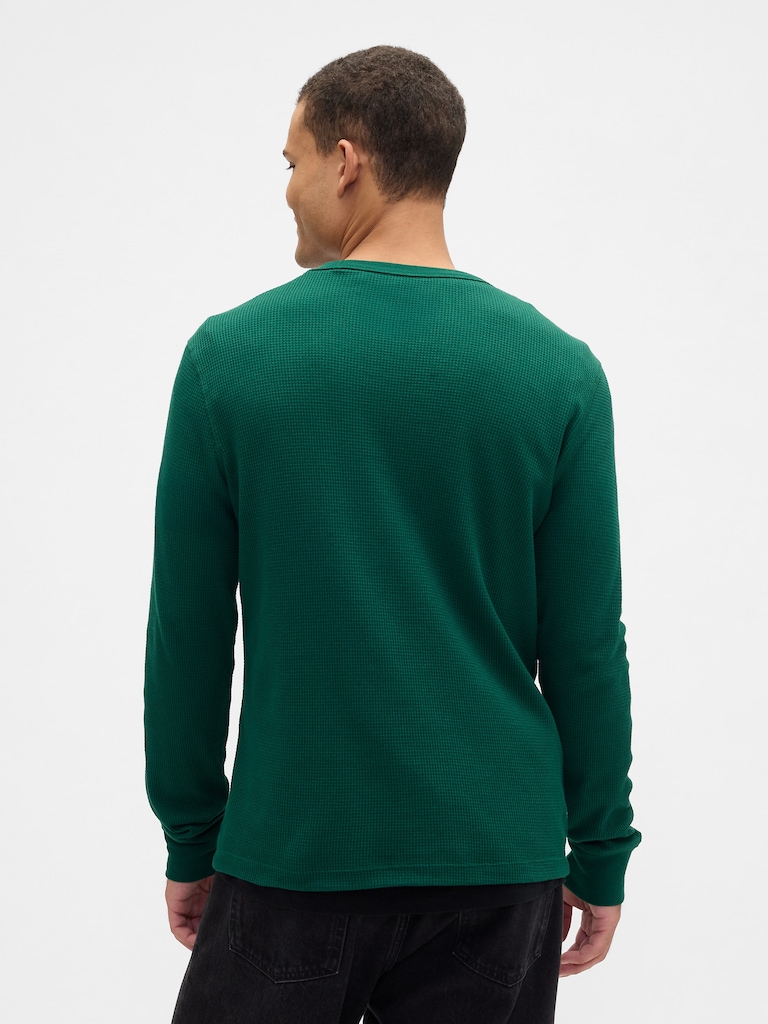 Waffle-Knit Crewneck T-Shirt