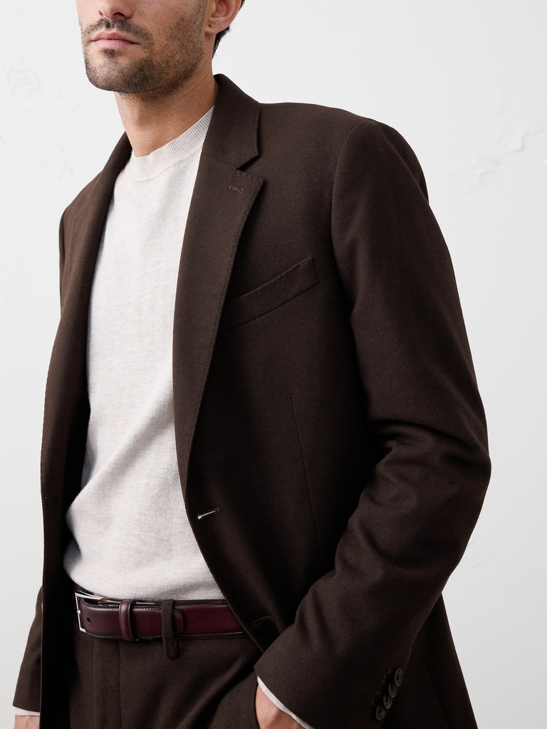 Tailored-Fit Soft Flannel Suit Jacket