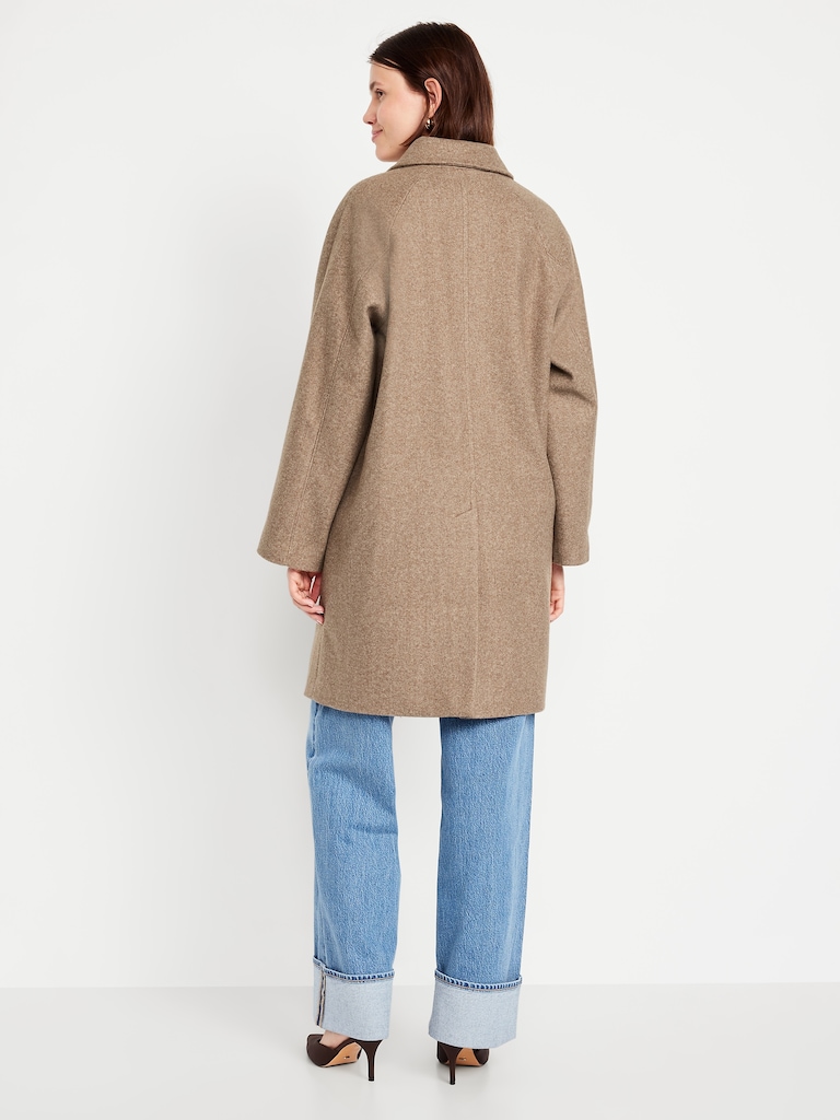 Relaxed Button-Front Mac Coat