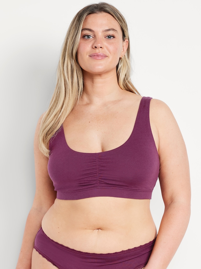 Ruched Cotton Bralette