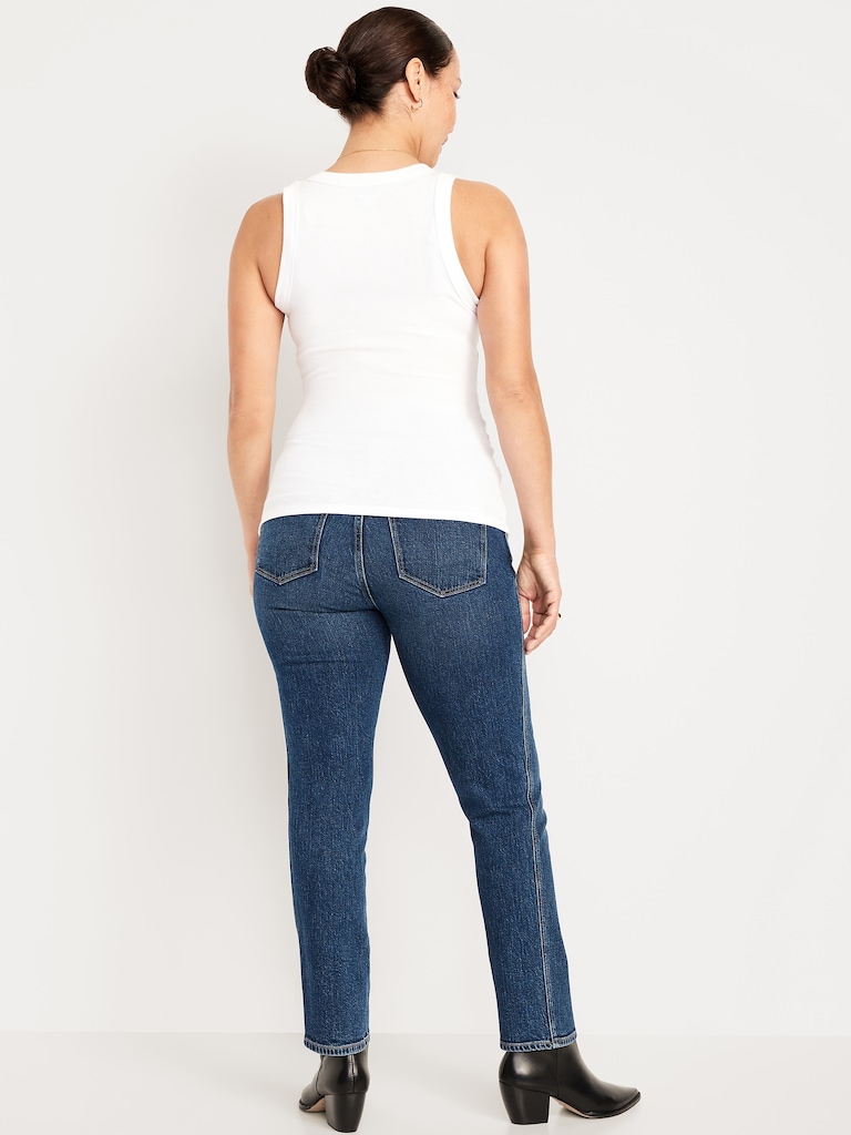 Jean étroit rétro à panneau couvrant de maternité