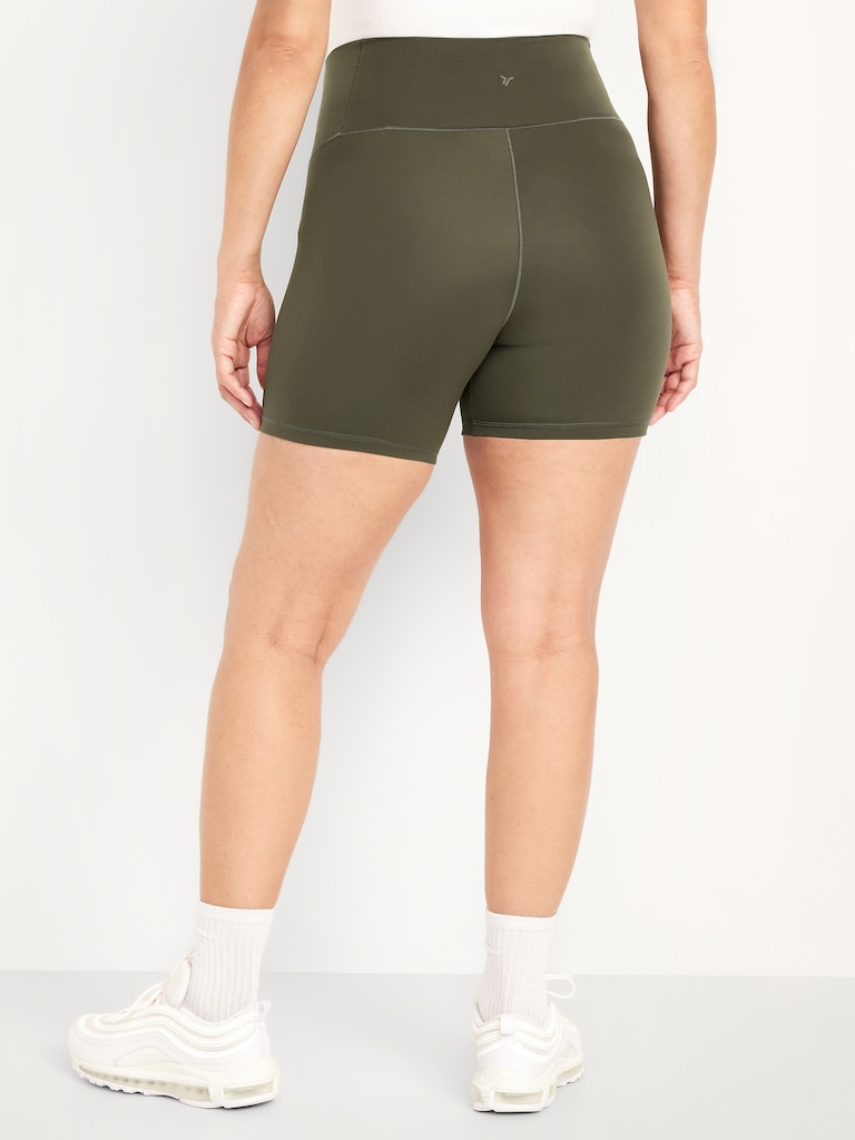 Maternity Full Panel PowerSoft Biker Shorts -- 8-inch inseam