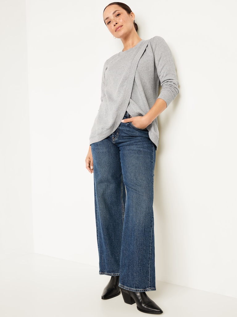 Maternity SoComfy Crossover Nursing Tunic Sweatshirt