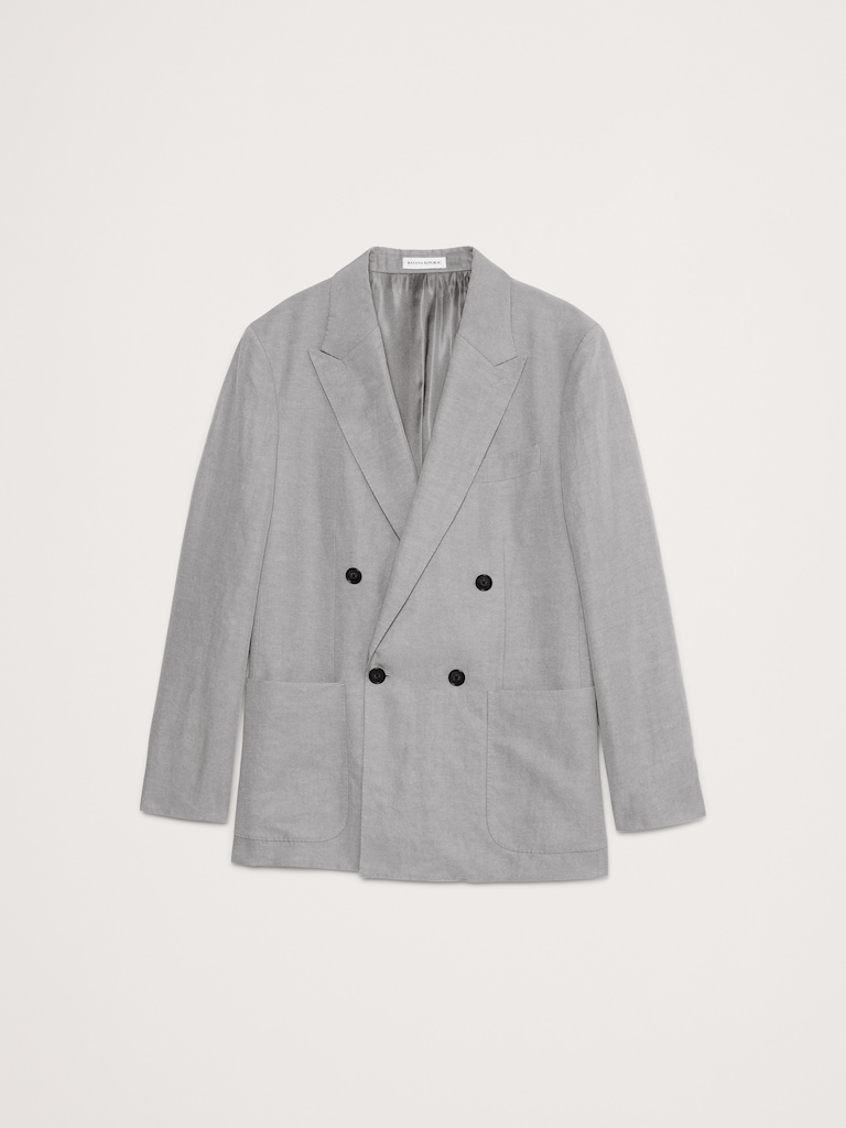 Relaxed Tencel™-Linen Double-Breasted Suit Jacket