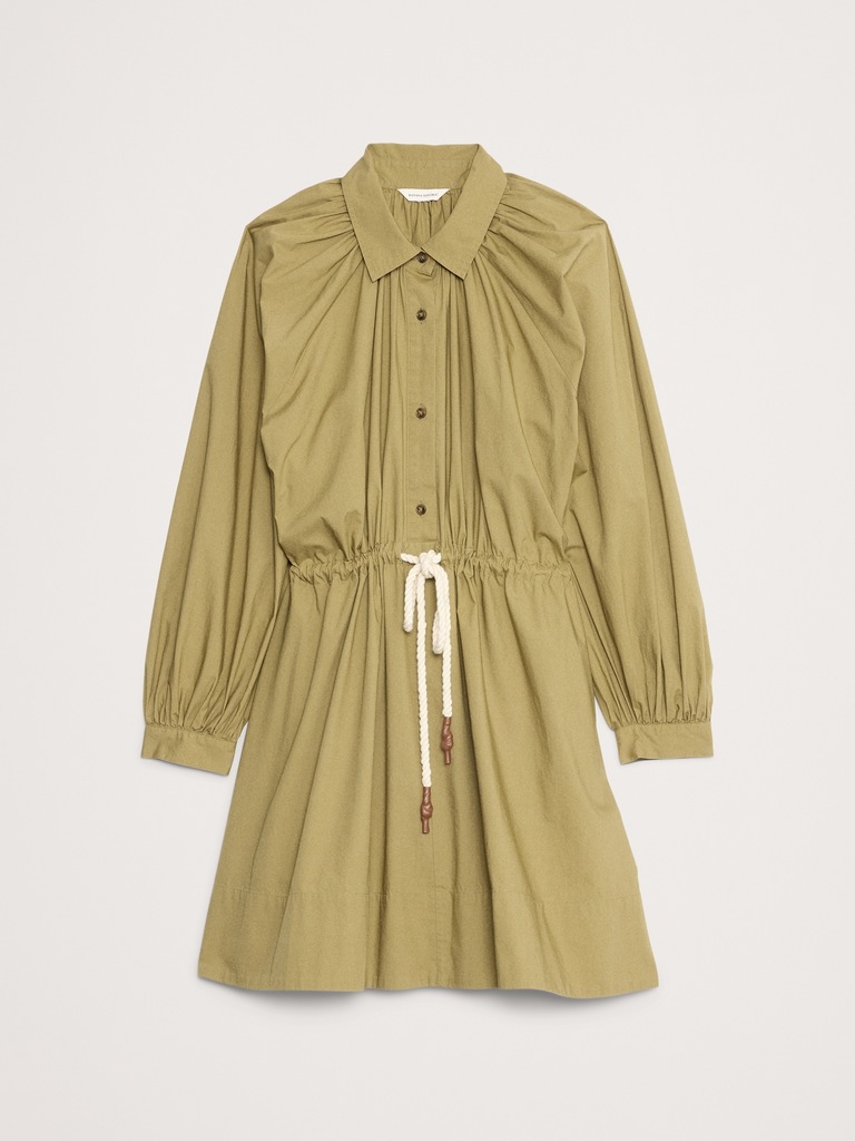 Cotton Poplin Mini Shirtdress