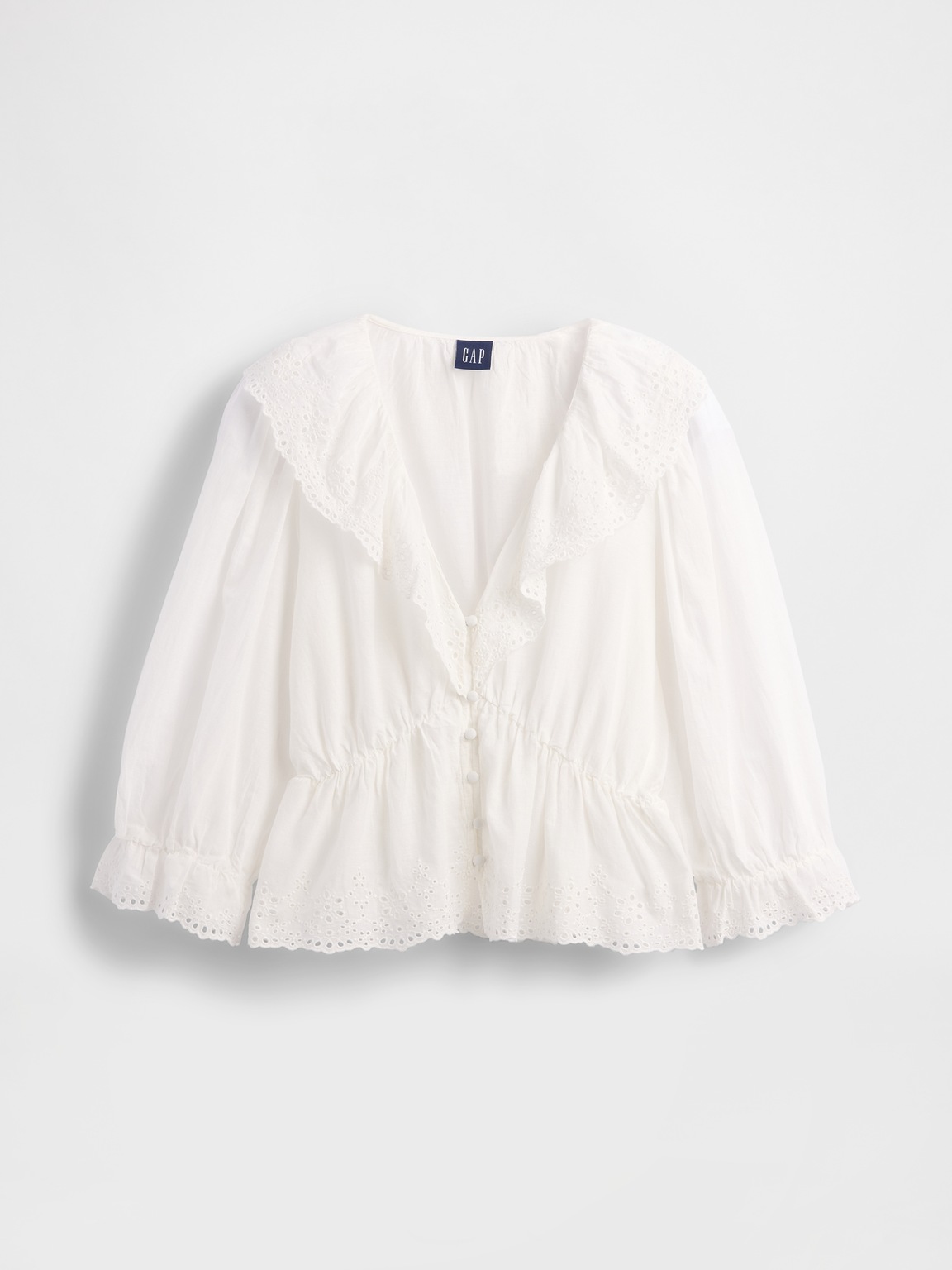 Ruffle Collar V-Neck Top