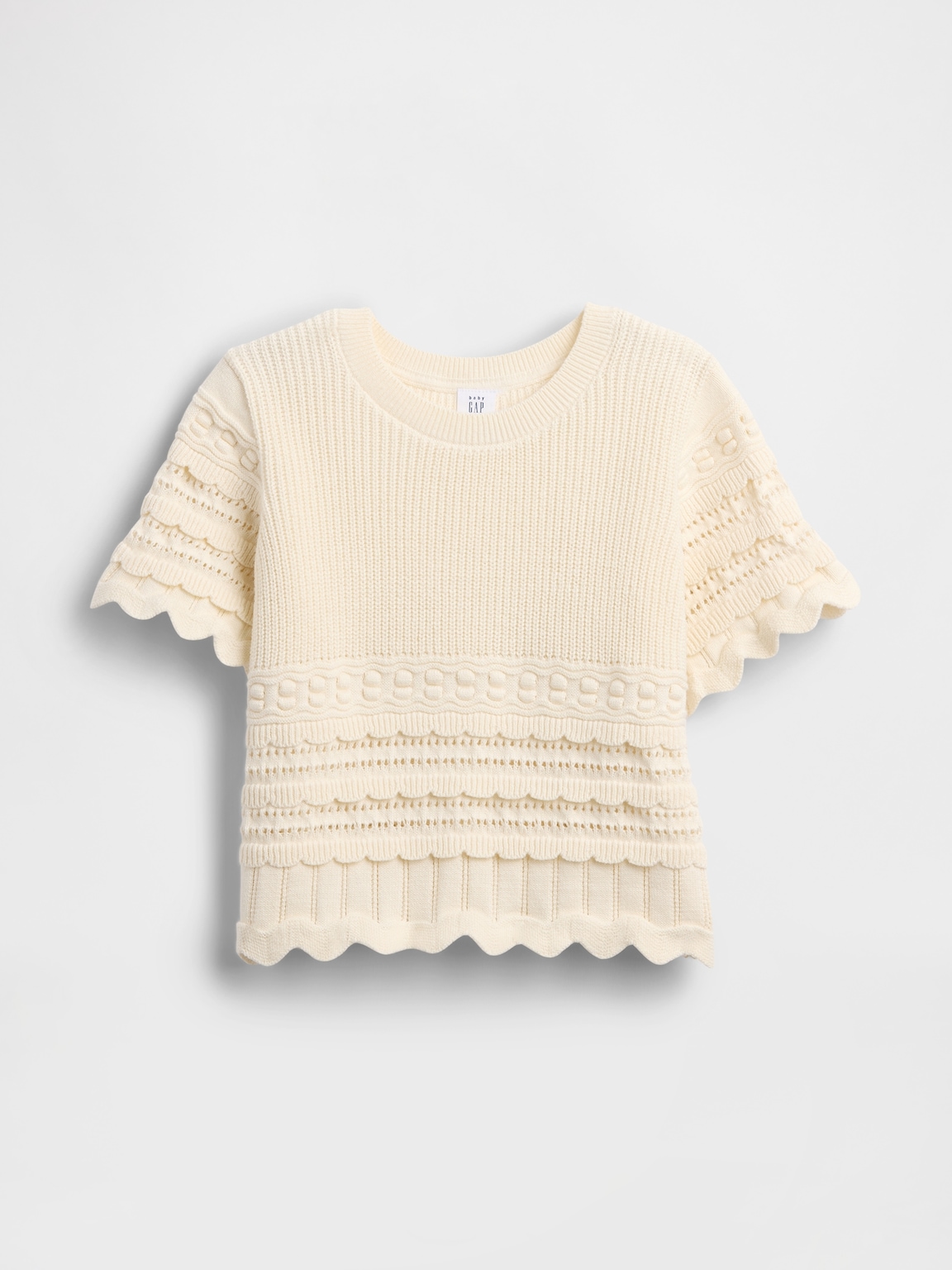 Baby & Toddler Scalloped Mixed-Stitch Sweater