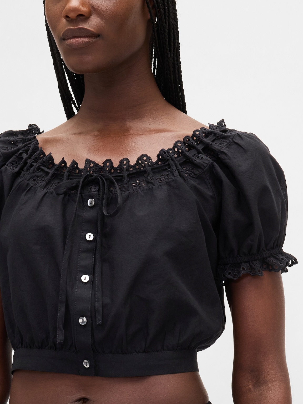 Eyelet Crop Top