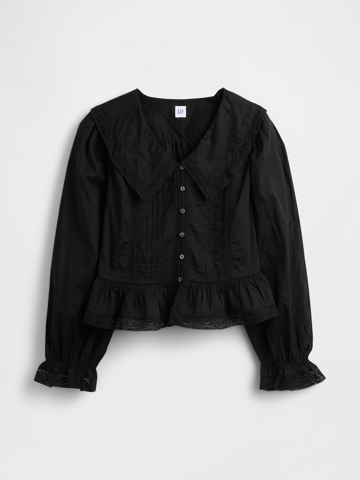 Collared V-Neck Peplum Top