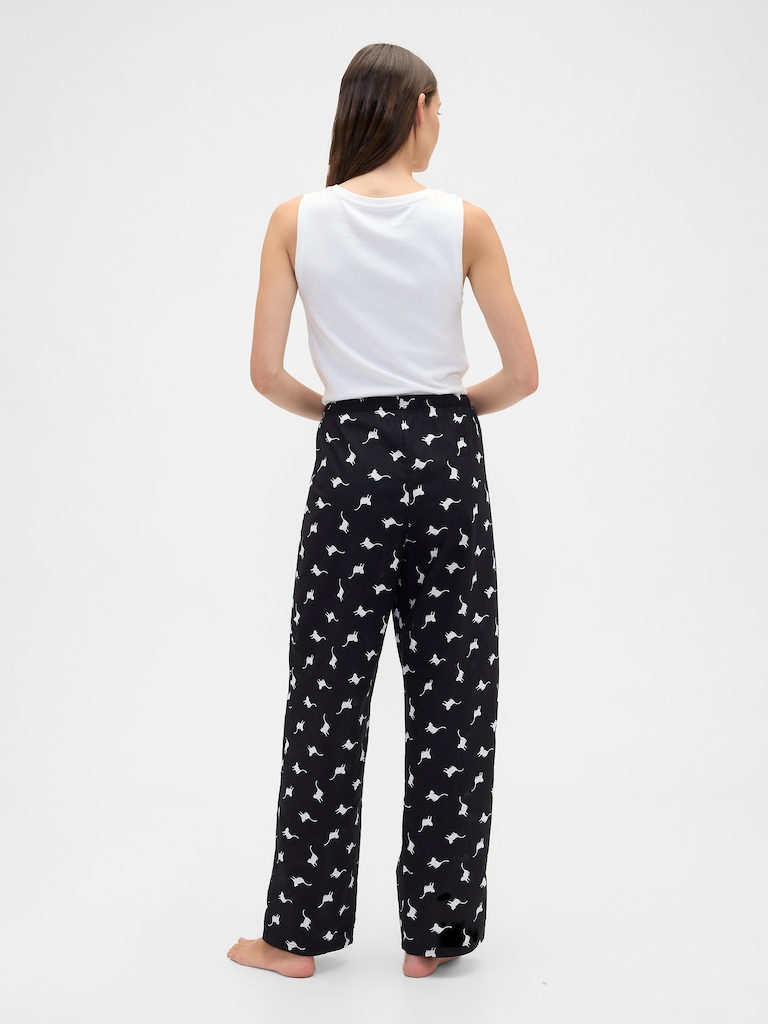 Print Poplin PJ Pants
