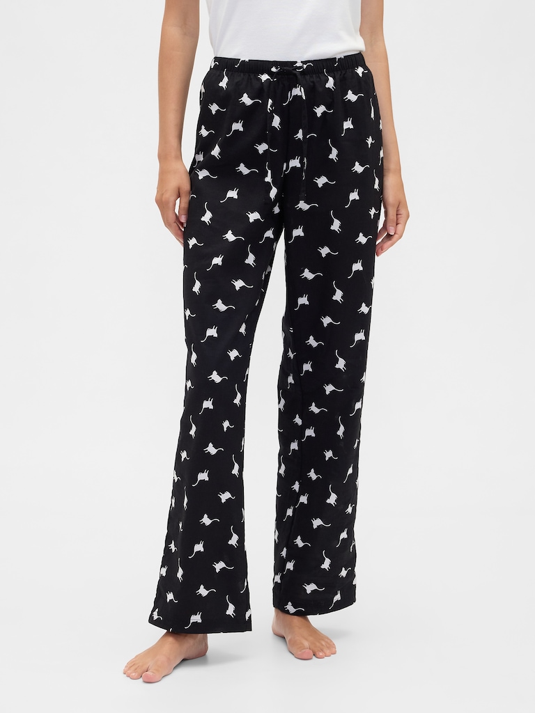 Print Poplin PJ Pants