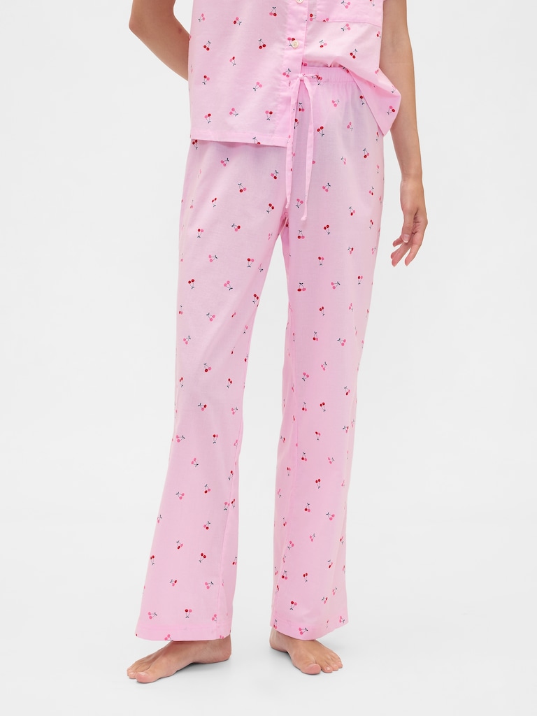 Print Poplin PJ Pants