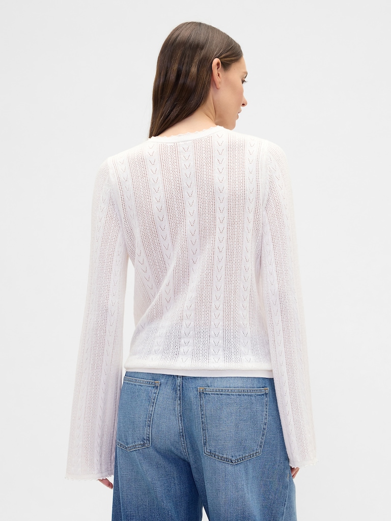 Pointelle Henley Top