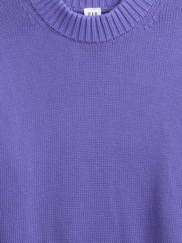 Relaxed Cropped Crewneck Sweater