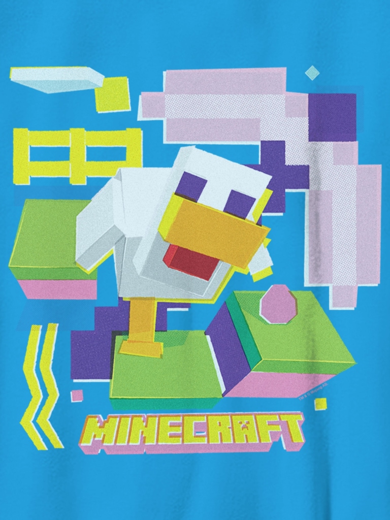 Minecraft Chicken Graphic T-Shirt For Kids
