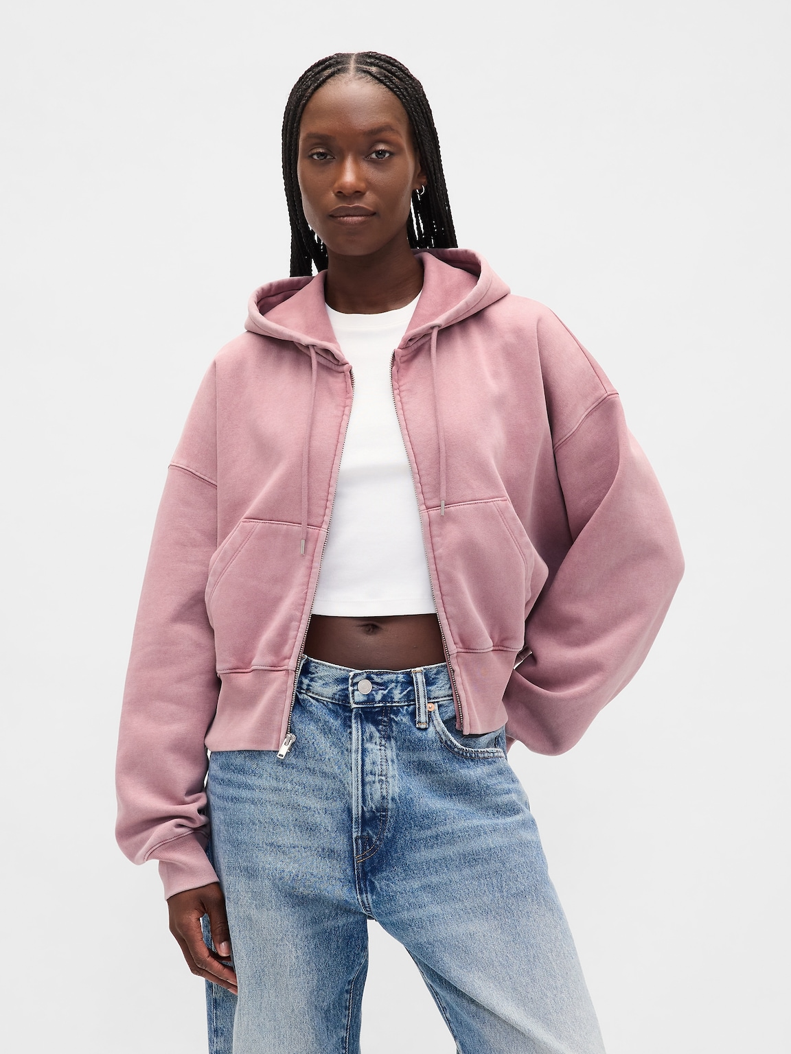 VintageSoft Full-Zip Wedge Hoodie