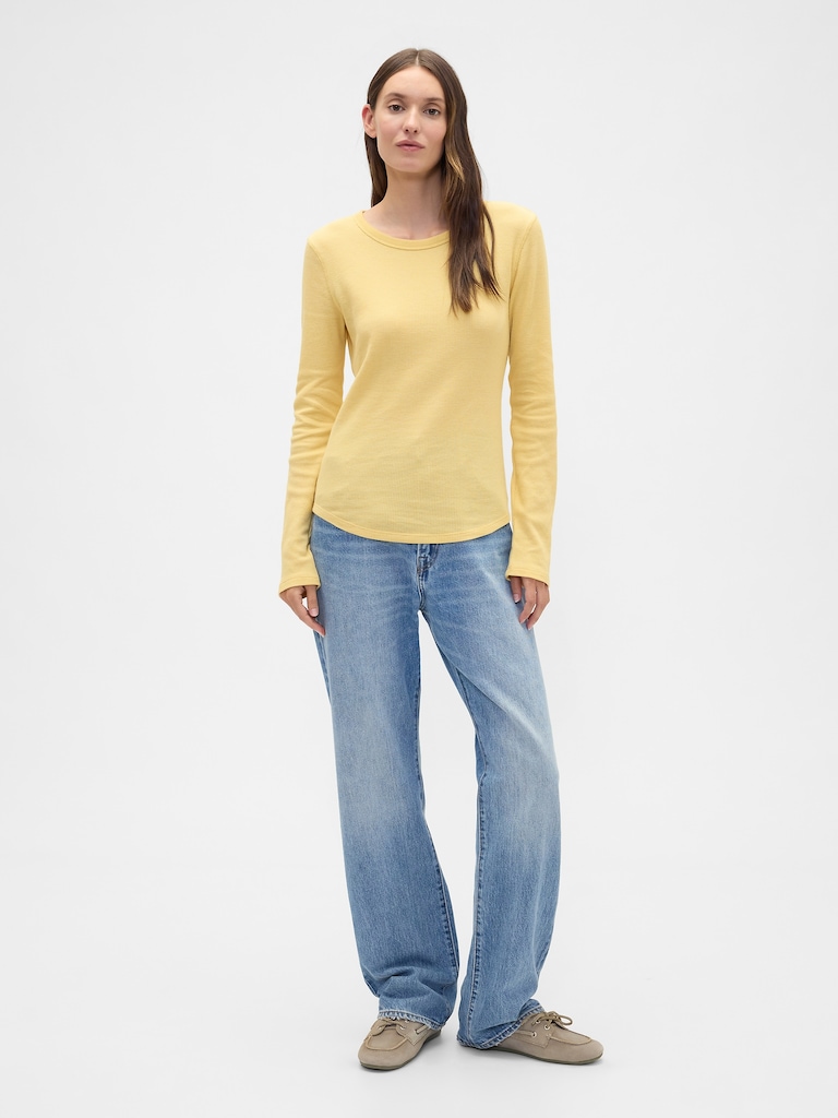 Waffle-Knit Crewneck T-Shirt