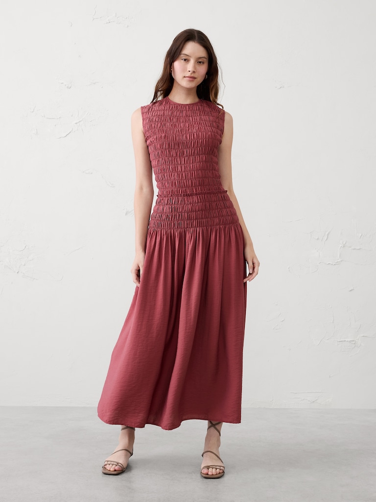 Smocked Bodice Maxi Dress