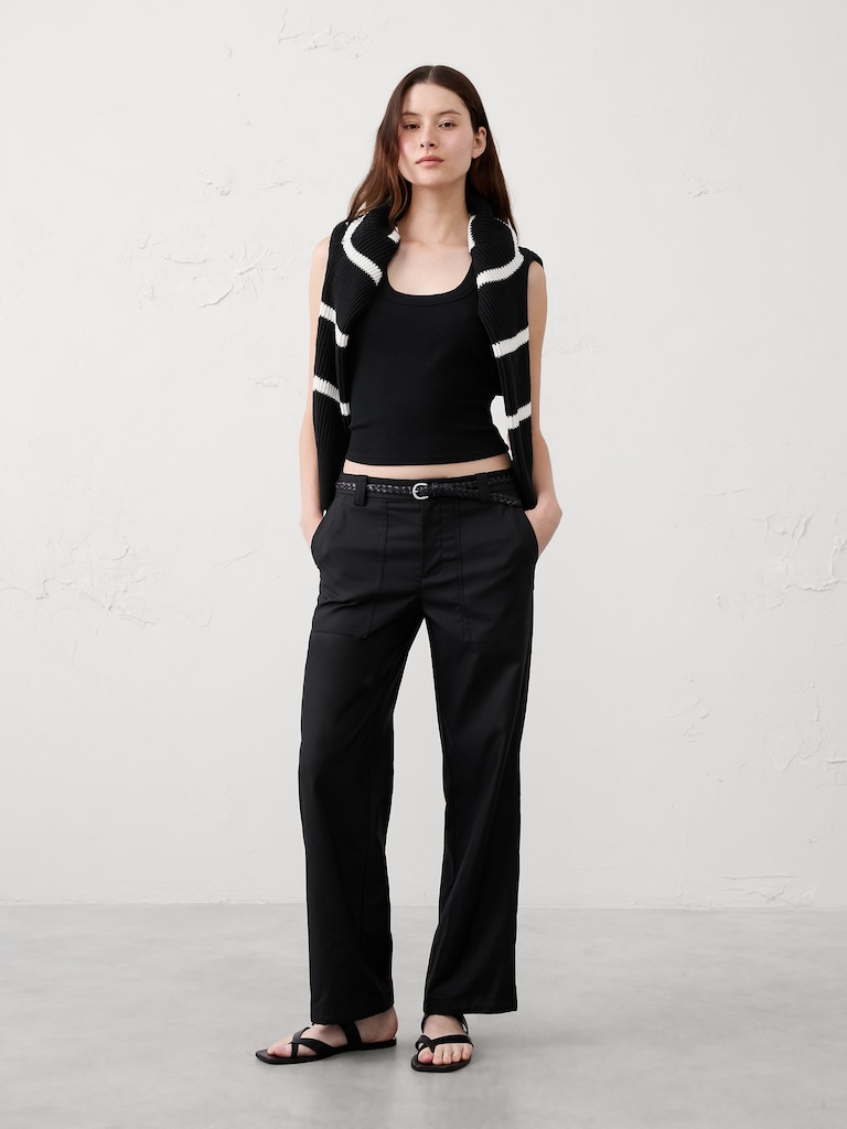Straight Mid-Rise Utility Pant