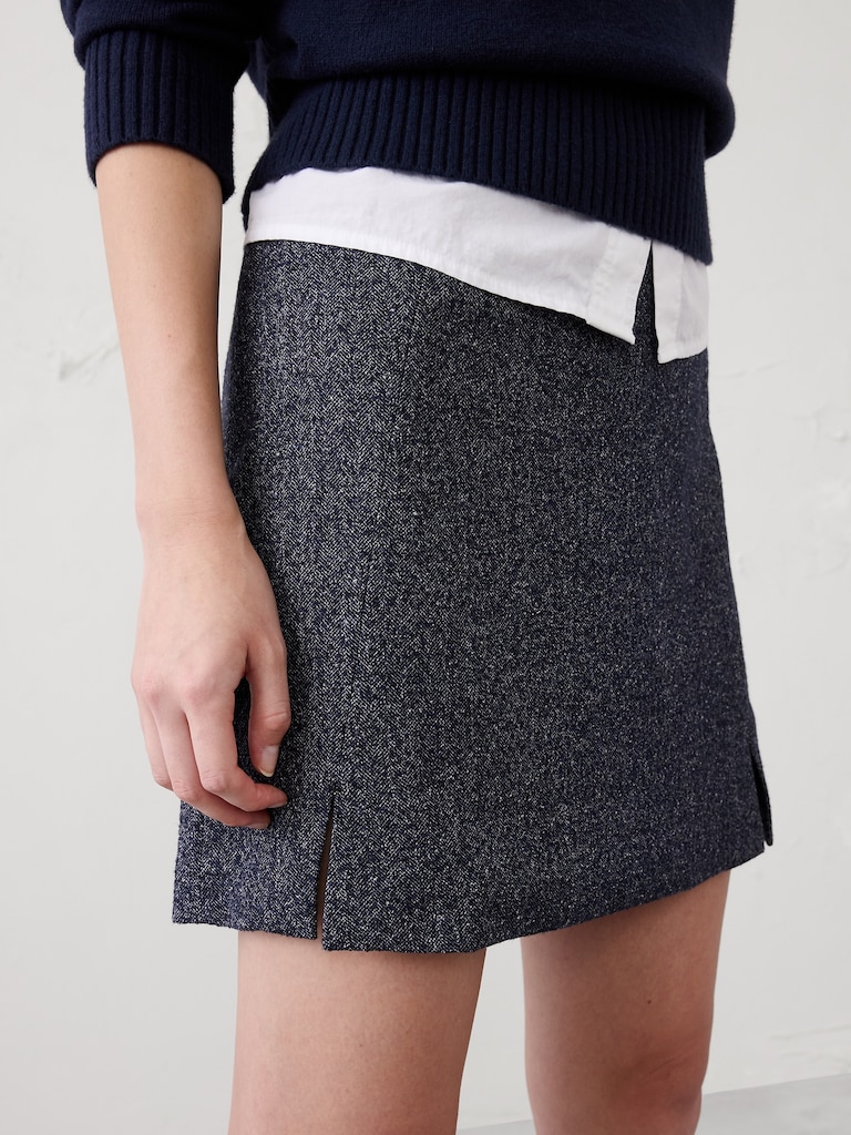 Herringbone Mini Skirt