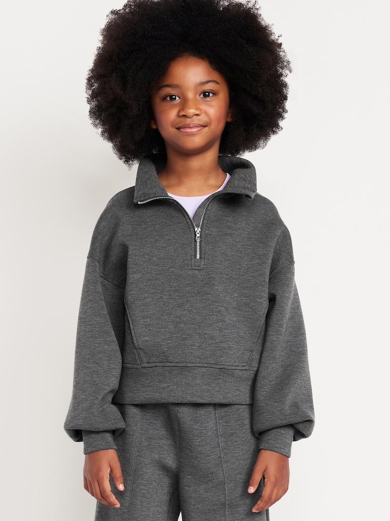 Half-Zip Bounce Fleece Pullover Sweatshirt for Girls