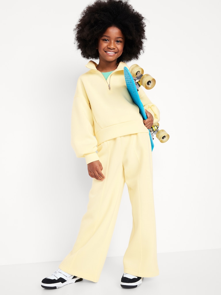 High-Waisted Bounce Fleece Wide-Leg Sweatpants for Girls