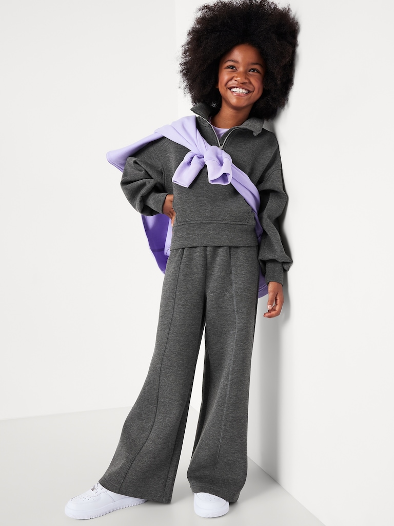 High-Waisted Bounce Fleece Wide-Leg Sweatpants for Girls