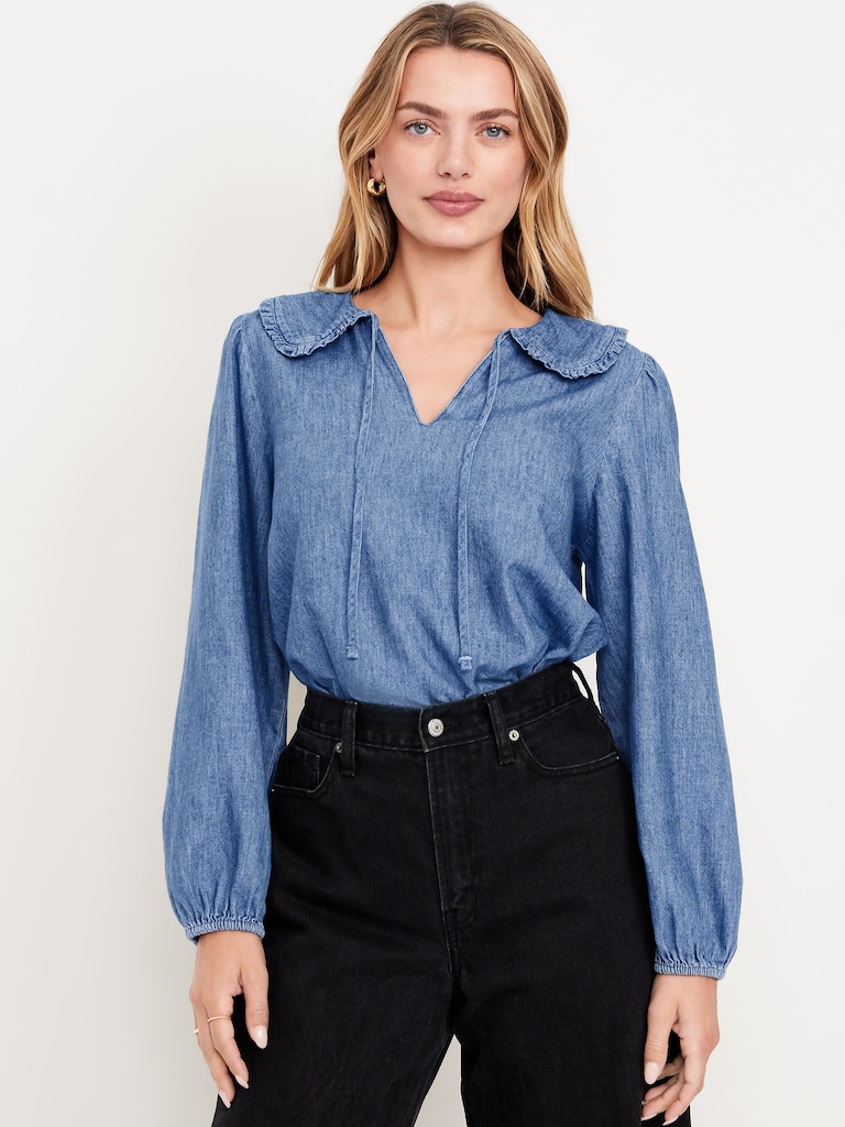 Ruffle-Collar Top