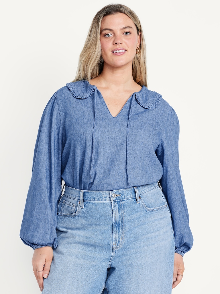 Ruffle-Collar Top