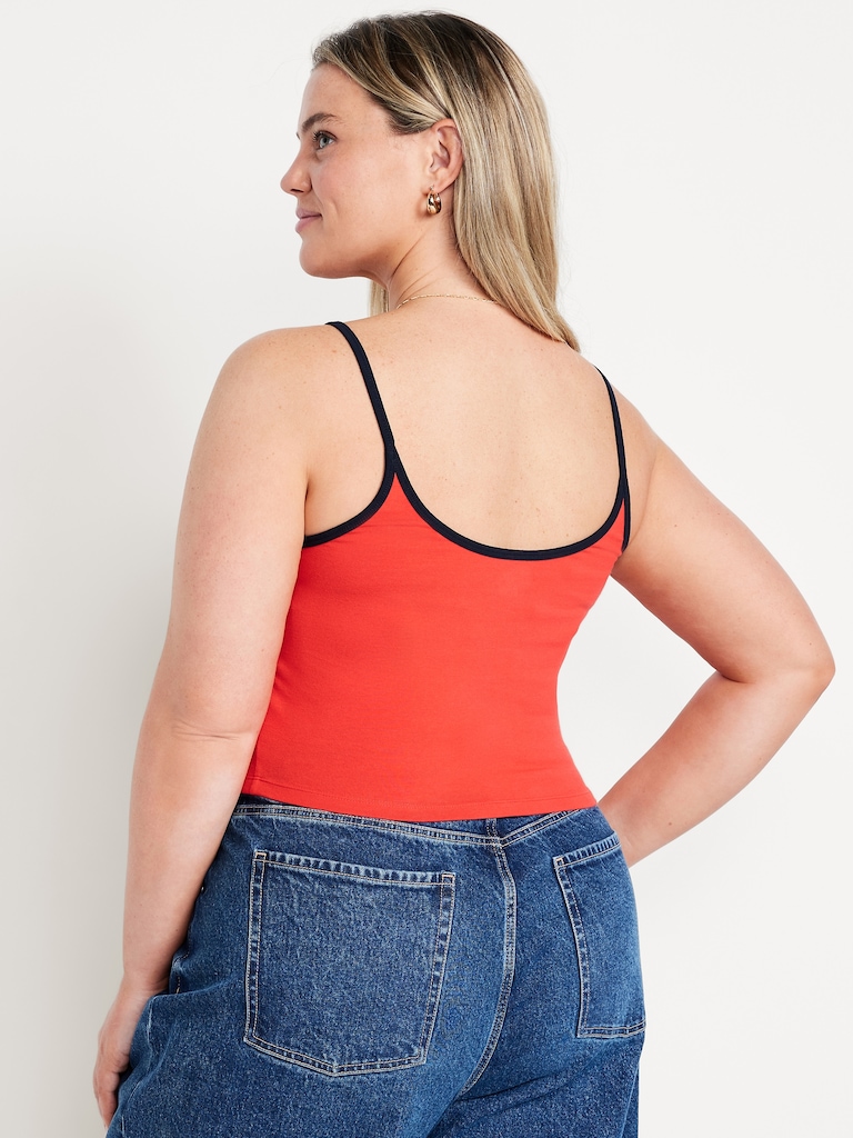 Camisole courte en jersey liséré