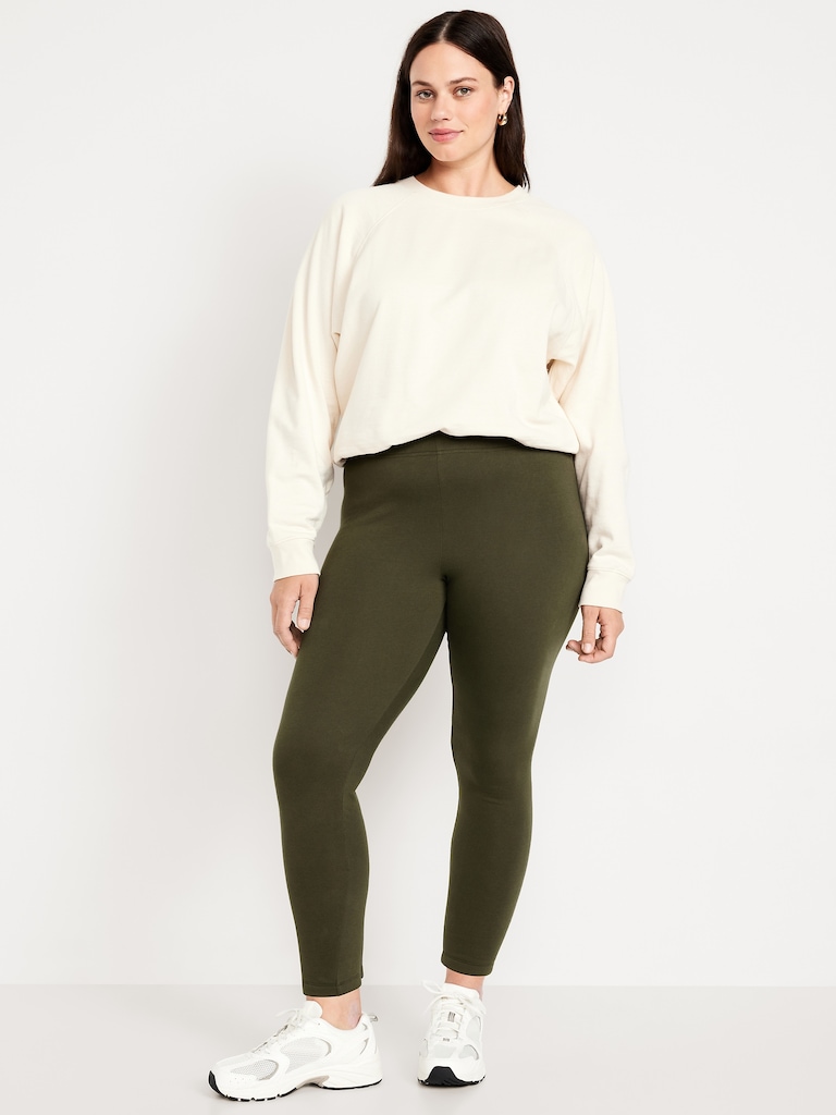 High-Waisted Fleece-Lined Ankle Leggings