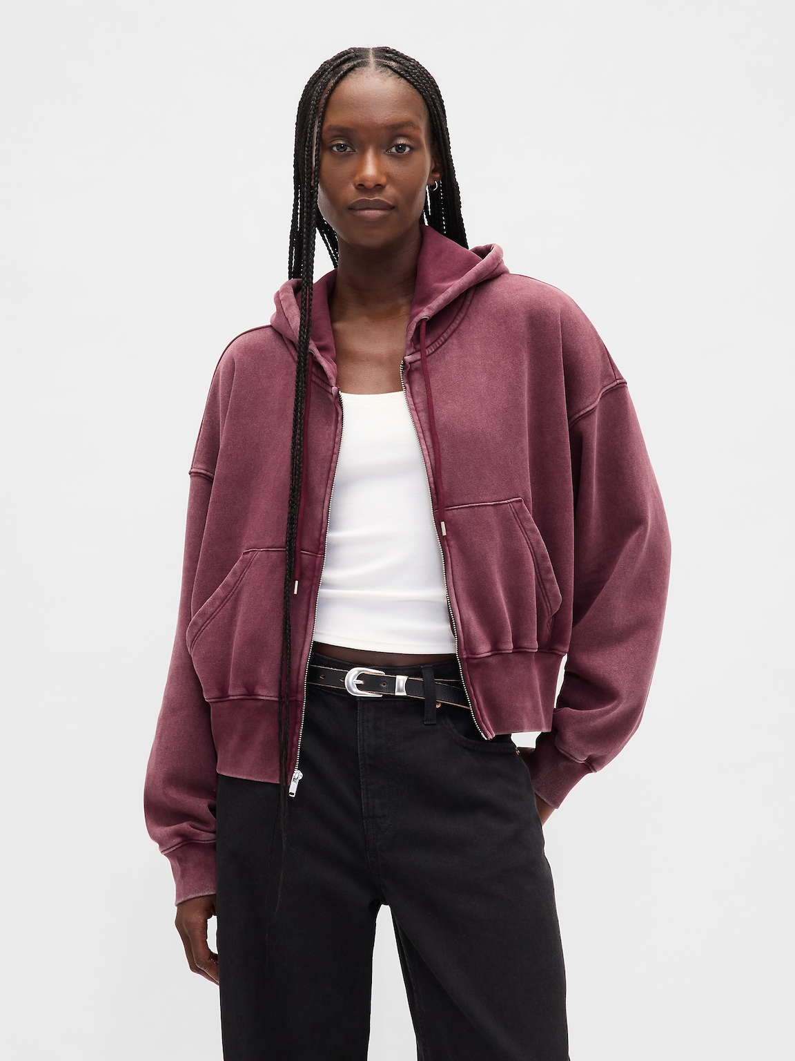 VintageSoft Full-Zip Wedge Hoodie
