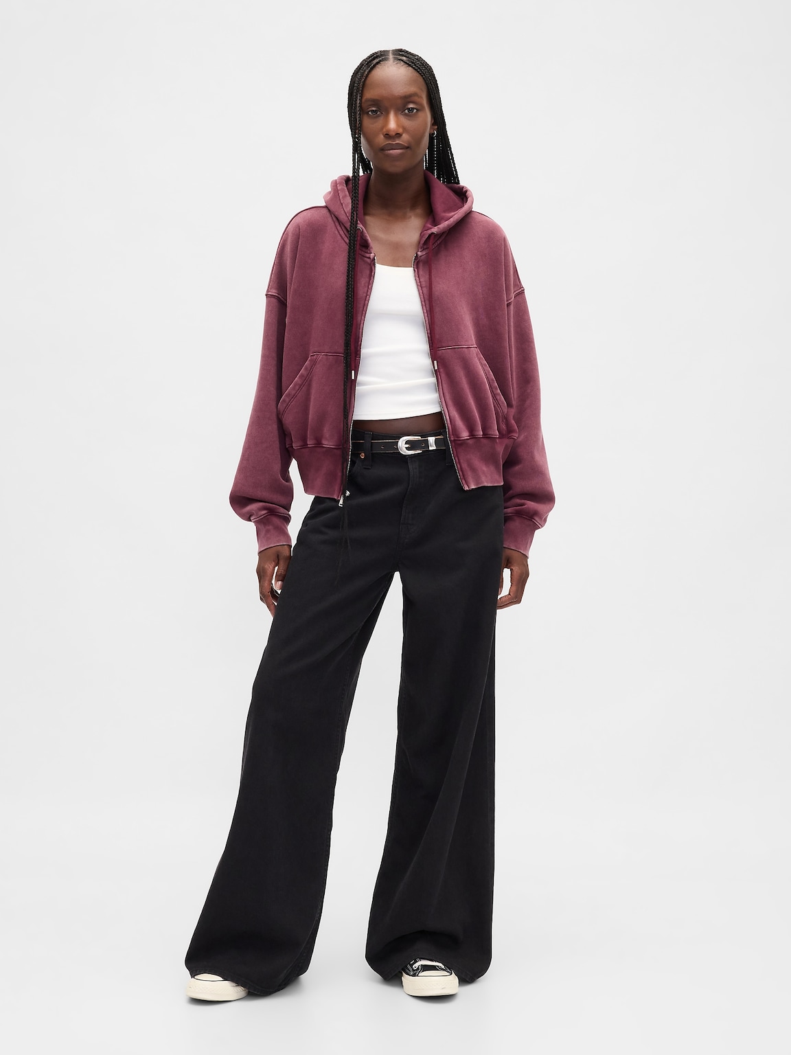VintageSoft Full-Zip Wedge Hoodie