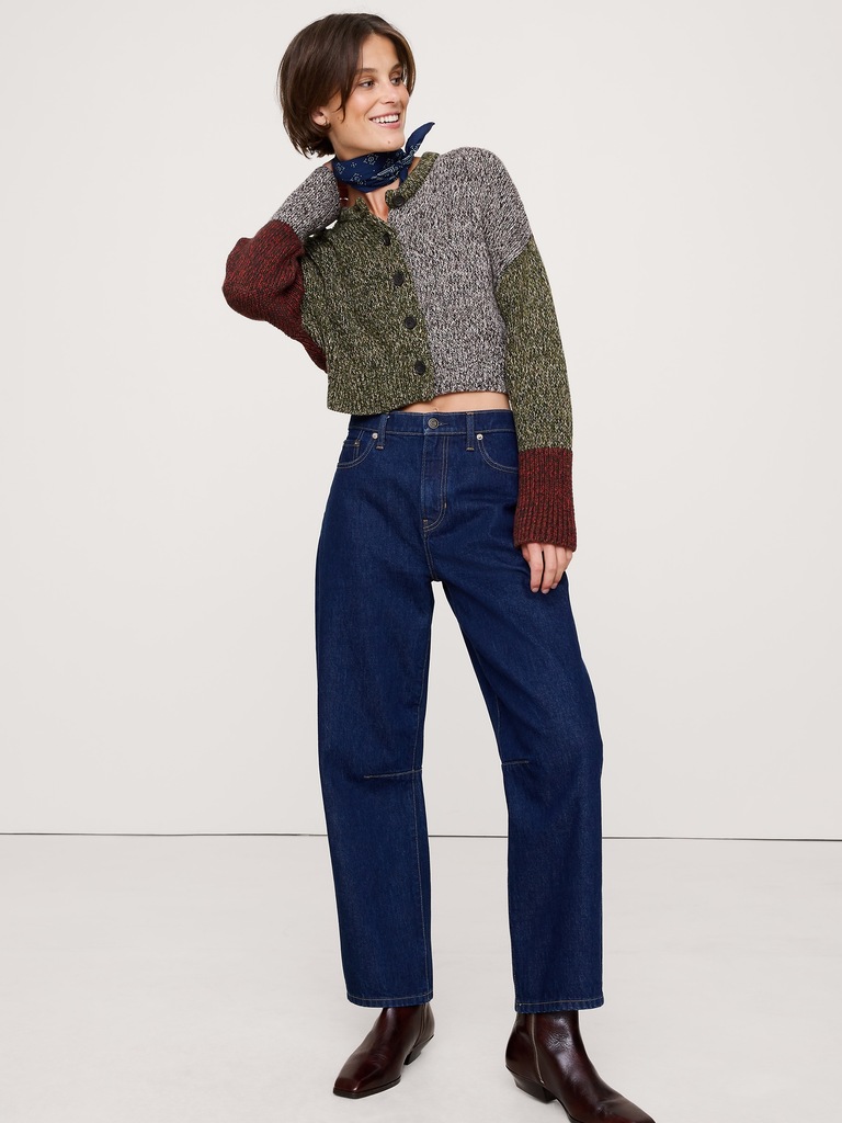 Cardigan court en coton