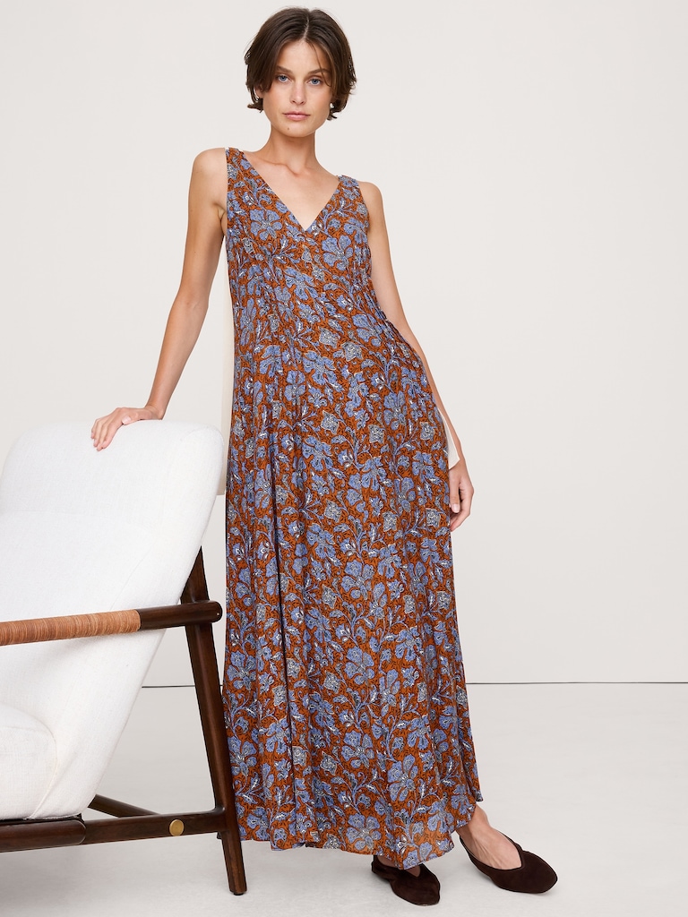 Pintuck Maxi Dress
