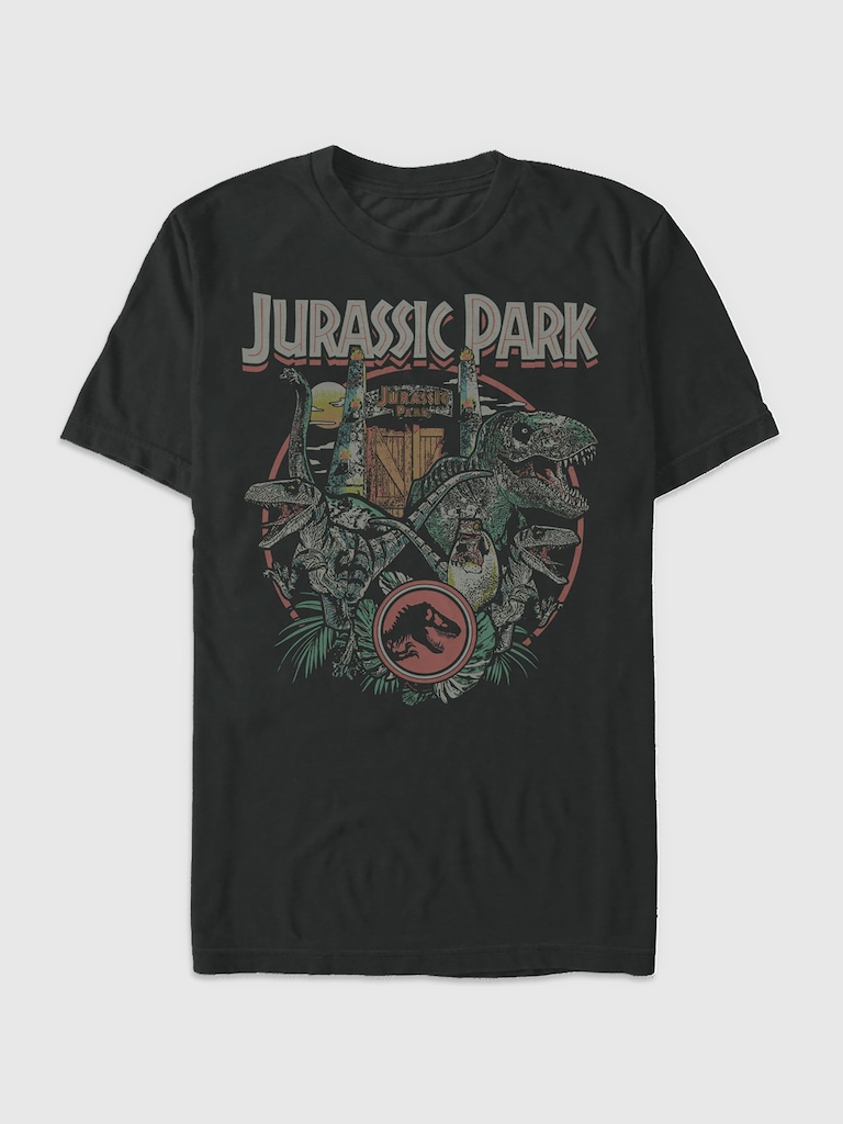 Jurassic Park Gate Circle Graphic T-Shirt