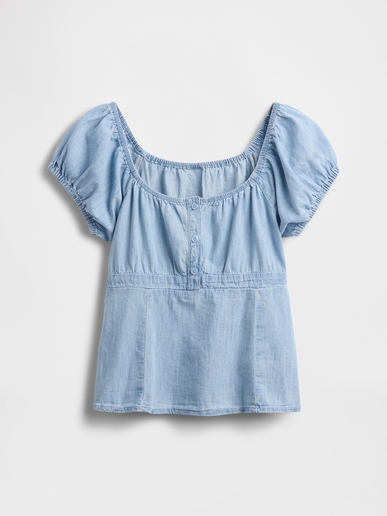 Kids Denim Babydoll Top